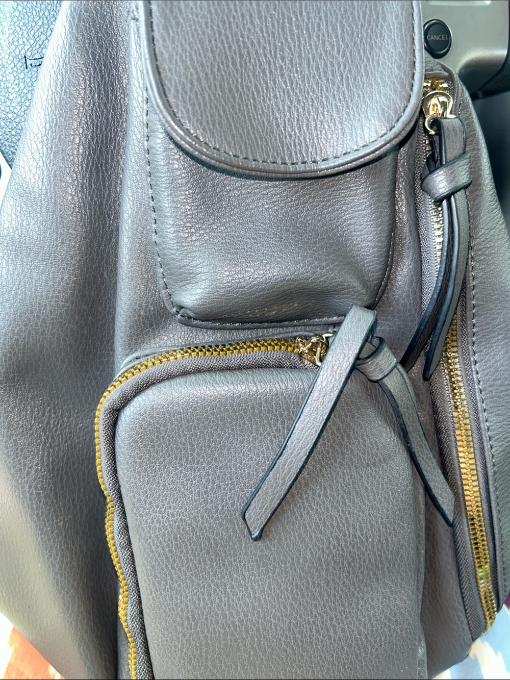 Sleek Gray Women's veal leather Crossbody Backpack - Contemporary Everyday Bag